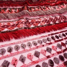 Ткань Пайеточная с бахромой (бордо)